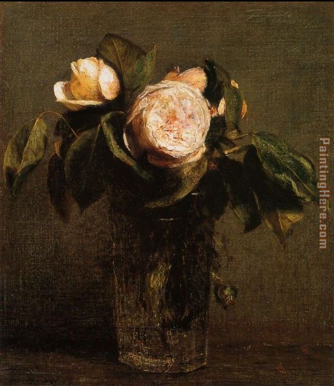 Henri Fantin-Latour Roses in a Tall Glass